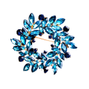 Broche de moda luxuosa em forma de anel de folhas Design discreto com pedras brilhantes Acessório elegante Liga de zinco 2