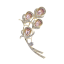 Broche de Moda Mini com Pedrinhas Decorativas em Forma de Gota Motivo Decorativo Delicado Liga de Zinco Acessório de Joalharia Elegante 1