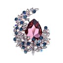 Broche de mode en forme de goutte avec un bijou en cristal motif lunaire et mini pierres, broche en bijouterie élégante en alliage de zinc de qualité 2