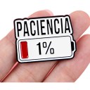Broche de oficina 2,2 x 3 cm Metal aleación de zinc Inscripción PACIENCIA 1% Elegante insignia de metal para chaqueta, camisa o bolso. 2