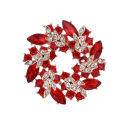 Broche decorativo luxuoso 40 x 40 mm Folhas em forma de anel Liga de zinco com pedras brilhantes Acessório decorativo elegante joia luxuosa 1