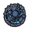 Broche émaillée de bactérie médicale 2,9 × 3 cm insigne en métal noir et bleu accessoire pour sac à dos ou vêtement motif scientifique 1