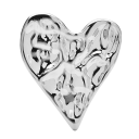 Broche en acier cœur 7 × 6 cm forme en relief surface lisse brillante design géométrique accessoire de vêtements revers de manteau 2