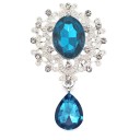 Broche en cristal à la mode 4,5 x 2,5 cm Accessoire élégant en alliage de zinc avec acrylique Pierres colorées Broche pour manteau, robe ou blazer 7