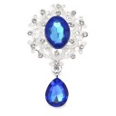 Broche en cristal à la mode 4,5 x 2,5 cm Accessoire élégant en alliage de zinc avec acrylique Pierres colorées Broche pour manteau, robe ou blazer 19