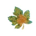 Broche en cristal de luxe en forme de feuille d'érable Surface rugueuse et scintillante Pierres colorées couvrant toute la surface 1