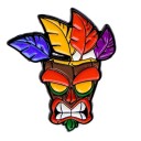 Broche en métal couleur masque avec plumes 2,5 x 3 cm épingle émaillée insigne multicolore pour vêtements sac à dos accessoire 1