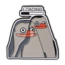 Broche esmaltado pingüinos Madagascar loading motivo 3,4 × 3,5 cm insignia metálica gris negro naranja para mochila solapa ropa 1