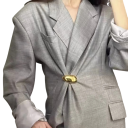 Broche géométrique en forme de goutte 6,1 × 3,6 cm en acier inoxydable surface lisse design minimaliste accessoire de vêtements revers 5