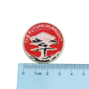 Broche L'avenir est radieux inscription d'environ 3,4 cm en métal émaillé insigne rond motif rouge accessoire pour sac à dos vêtements 2