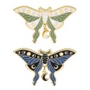 Broche mariposa nocturna con colgante de luna 31 × 50 mm pin esmaltado insignia de insecto alfiler de solapa complemento para mochila solapa de ropa 1