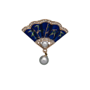 Broches de moda – distintivos 4–6,5 cm Formas decorativas reais Cetro leque laço Liga de zinco com pedras e pérola 4