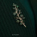 Broches végétales à la mode 2,8–9,1 cm Alliage de zinc Plusieurs modèles Feuilles et fleurs Élégant accessoire naturel 8