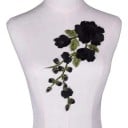 Broderet applikation med blomsterdesign 30 x 16 cm Dekorativ broderet patch til tøj Polyester dekorativ patch til kjoler jakker DIY 1