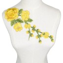 Broderet applikation med blomsterdesign 30 x 16 cm Dekorativ broderet patch til tøj Polyester dekorativ patch til kjoler jakker DIY udsmykning 7