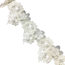 Broderet blondestof med blomster og perler 5 cm x 91 cm Dekorativ blondestof Polyester og bomuld Bånd til syning af bryllupsdekorationer 3