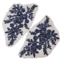 Broderie en dentelle avec motif floral 12 x 22 cm 1 paire Application brodée décorative pour robes vêtements accessoires de mode et créations 1