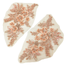 Broderie en dentelle avec motif floral 12 x 22 cm 1 paire Application brodée décorative pour robes vêtements accessoires de mode et créations 7