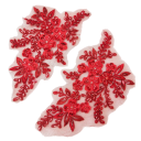 Broderie en dentelle avec motif floral 12 x 22 cm 1 paire Application brodée décorative pour robes vêtements accessoires de mode et créations 2