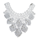 Broderie en dentelle perlée blanche avec imitation de perles 24 x 26 cm Patch décoratif en fibre laitière pour la décoration de robes, d'accessoires de mariage et de vêtements 1