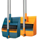 Broom and Dustpan Set with Teeth for Comb Cleaning Folding Plastic Cleaning Kit Home Helper Space Saving Practical Cleaning 1