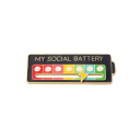 Broșă de birou 2 x 5 cm Broșă energetică în formă de baterie Indicator de stare de spirit Monitor de emoții Accesoriu stilat 7