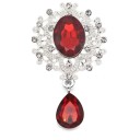 Broșă de cristal la modă 4,5 x 2,5 cm Accesoriu elegant din aliaj de zinc cu acril Pietre decorative multicolore Broșă pentru palton, rochii și sacou 13