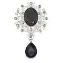 Broșă de cristal la modă 4,5 x 2,5 cm Accesoriu elegant din aliaj de zinc cu acril Pietre decorative multicolore Broșă pentru palton, rochii și sacou 4