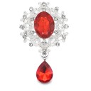 Broșă de cristal la modă 4,5 x 2,5 cm Accesoriu elegant din aliaj de zinc cu acril Pietre decorative multicolore Broșă pentru palton, rochii și sacou 6