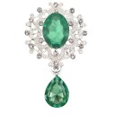 Broșă de cristal la modă 4,5 x 2,5 cm Accesoriu elegant din aliaj de zinc cu acril Pietre decorative multicolore Broșă pentru palton, rochii și sacou 10