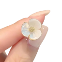 Broșă florală elegantă cu perlă de 10 mm Broșă decorativă din metal aliaj de zinc Accesoriu elegant pentru sacouri, rochii sau genți 2