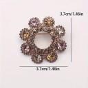 Broșă modă 3,7 x 3,7 cm Floare în formă de coroană cu deschidere în mijloc Design elegant cu pietricele Aliaj de zinc 2