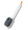 Brosse à chaussures avec réservoir de produit nettoyant Nettoyeur multifonction pour chaussures et vêtements Brosse à chaussures avec poils doux Brosse avec distribution de liquide 5