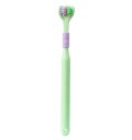 Brosse à dents à trois têtes avec poils doux Brosse à dents souple à trois côtés 360° pour adultes Brosse à dents avec grattoir à langue 19,5 x 2,5 cm 4
