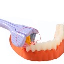 Brosse à dents à trois têtes avec poils doux Brosse à dents souple à trois côtés 360° pour adultes Brosse à dents avec grattoir à langue 19,5 x 2,5 cm 2