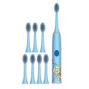 Brosse à dents électrique pour enfants avec design spatial Brosse à dents électrique douce avec des animaux pour enfants avec 8 têtes de rechange Brosse étanche fonctionnant sur piles AA avec astronautes IPX7 1
