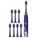 Brosse à dents électrique pour enfants avec design spatial Brosse à dents électrique douce avec des animaux pour enfants avec 8 têtes de rechange Brosse étanche fonctionnant sur piles AA avec astronautes IPX7 3