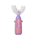 Brosse à dents pour enfants en forme de U 360° Brosse à dents douce avec tête en silicone pour enfants Brosse avec poils doux pour gencives sensibles 1-6 ans 10,3 x 5 cm 5