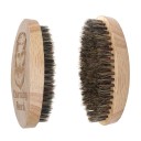 Brosse à raser écologique 10,5 x 5,7 cm Brosse en bois avec poils Brosse éco compacte pour la barbe et les cheveux des hommes en matériau naturel 4