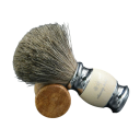 Brosse à raser professionnelle diamètre de la tête 60 mm hauteur 115 mm Poils de blaireau Base en métal avec manche en résine Soins de la barbe 4