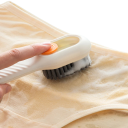Brosse de nettoyage 17x6x4,5 cm avec poils doux et long manche Brosse liquide pour chaussures et vêtements Outil de nettoyage pour chaussures et textiles 4