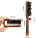 Brosse de voyage mini pliable pour cheveux et barbe 18 x 7,5 x 2,3 cm / 9,4 x 3,8 cm Peigne lissant compact pour tous les types de cheveux 2