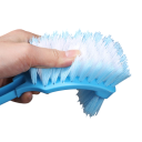 Brosse de WC en plastique double face avec long manche 45 × 11 cm poils doux brosse courbée pour toilettes accessoire de salle de bain 2