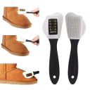 Brosse double face pour chaussures en daim 16,5 cm Poils en caoutchouc, nylon et acier Nettoyeur de chaussures pour daim, nubuck et cuir délicat 2