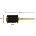 Brosse ronde professionnelle pour cheveux avec poils de sanglier Poignée en bois 23,5×6,5×12 cm Brosse de coiffage pour cheveux lisses, ondulés et bouclés 2