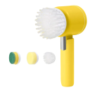 Brosse rotatif électrique sans fil IPX7 Étanche 3 têtes interchangeables ABS + nylon Brosse de nettoyage pour la salle de bain, la cuisine 2
