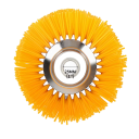 Brosse rotative en nylon pour désherbage 195 x 60 mm ouverture 25 mm jaune pour nettoyer les pavés de la mousse et des résidus de ciment 5