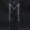 Bruidsdiadeem met kettingen Handgemaakt kristallen hoofdsieraad Tiara met stenen Lange hangers haaraccessoire 2