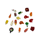 Bruine rek 4 planken Mini supermarkt met 30 stuks voedsel en drinken Simulatie speelgoed voor kinderen Verkoopstand voor rollenspel 5