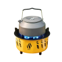 Brûleur à gaz de camping résistant au vent 20000W Cuisinière portable extérieure Type cartouche 25x25x15,5 cm Forte puissance Sac de rangement 4